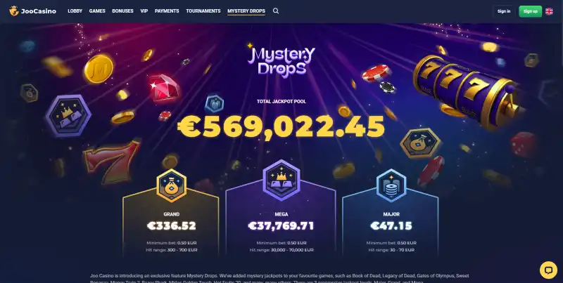 Joo Casino Jackpots for desktop players
