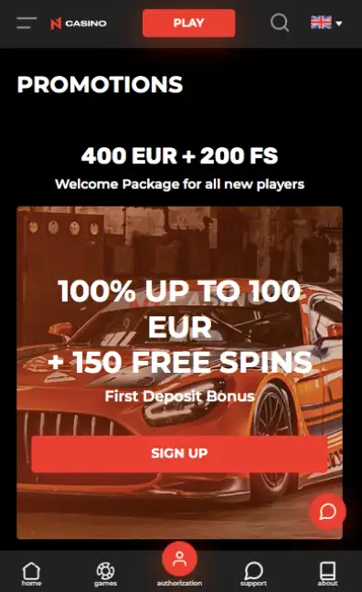 N1 Casino Welcome bonus offer